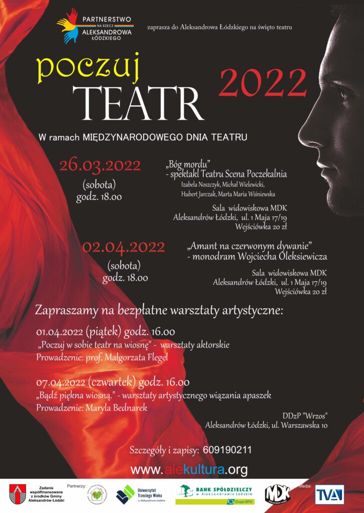 plakat promujący akcję "Poczuj teatr"